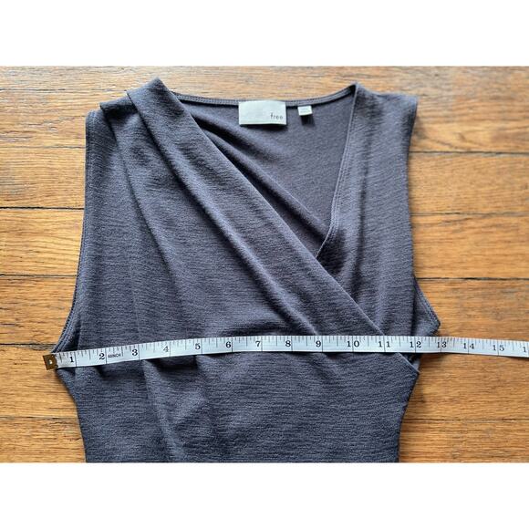 ARITZIA: WILFRED FREE Gray Knit Faux Wrap Dress sz XXS - Picture 9 of 11